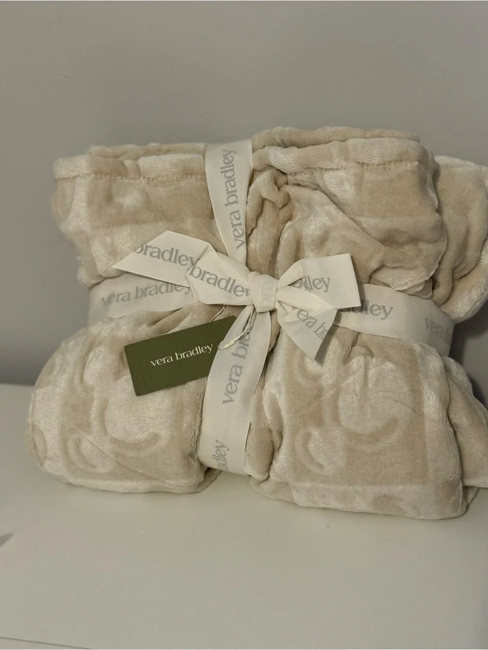Vera Bradley x Disney Plush Throw Blanket in Beige and Cream